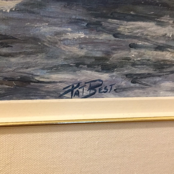 Oil painting Pat Beste Water landscape framed - Picture 3 of 8